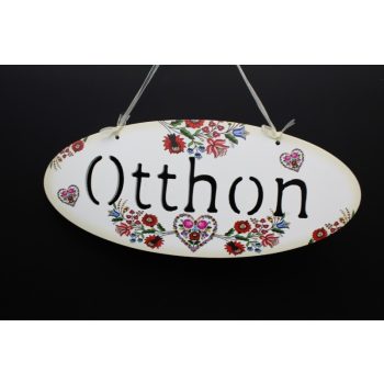 Fa ajtó tábla, otthon, 33 x 14 cm