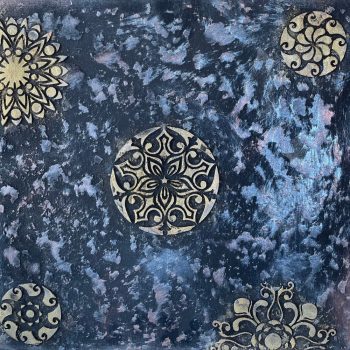 Antik arany mandala kép, 30 cm x 30 cm