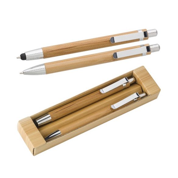 Bambusz toll készlet, toll + rotring dobozban, egyedi felirattal 1 vagy 2 oldalon dekorálható
