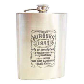   Gravírozott fém flaska, egyedi felirattal vagy logóval, 1 vagy 2 oldalon dekorálható