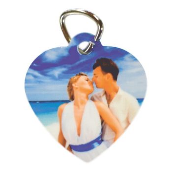   Szív alakú medál, egyedi fotóval vagy logóval, 1 oldalon dekorálható