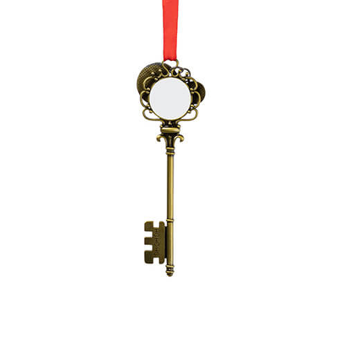 Karácsonyfadísz kulcs, arany, egyedi fotóval vagy logóval,