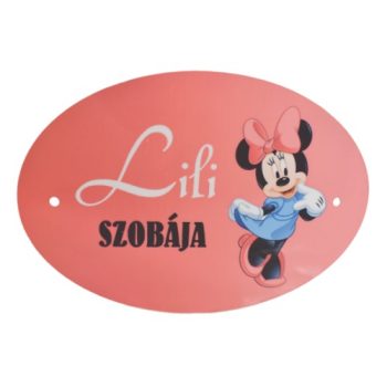   Ajtótábla, műanyag, ovális, egyedi fotóval vagy logóval, előre fúrt lyukakkal