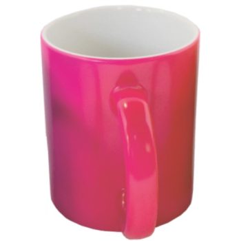   Neon RÓZSASZÍN színű kerámia bögre, félfényes, 3 dl, felirattal