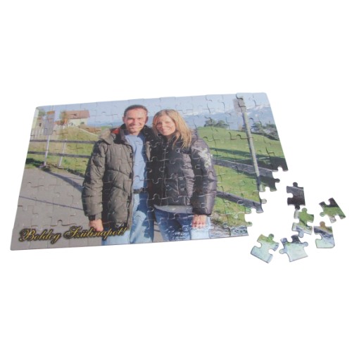 Puzzle, A4-es méret, téglalap vagy szív forma, egyedi fotóval vagy logóval, 