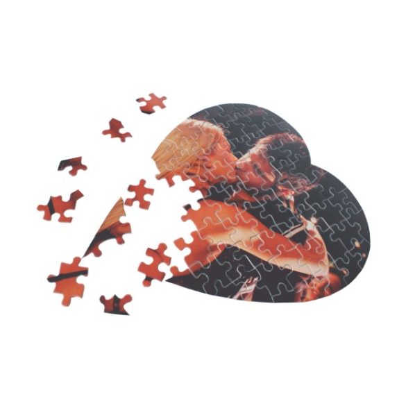 Puzzle, A4-es méret, szív forma, egyedi fotóval vagy logóval, 