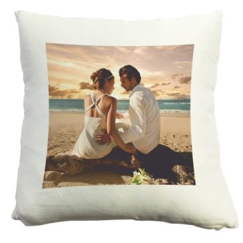   Szatén kispárnahuzat + bélés, fehér, egyedi fotóval, 1 vagy 2 oldalon dekorálható,